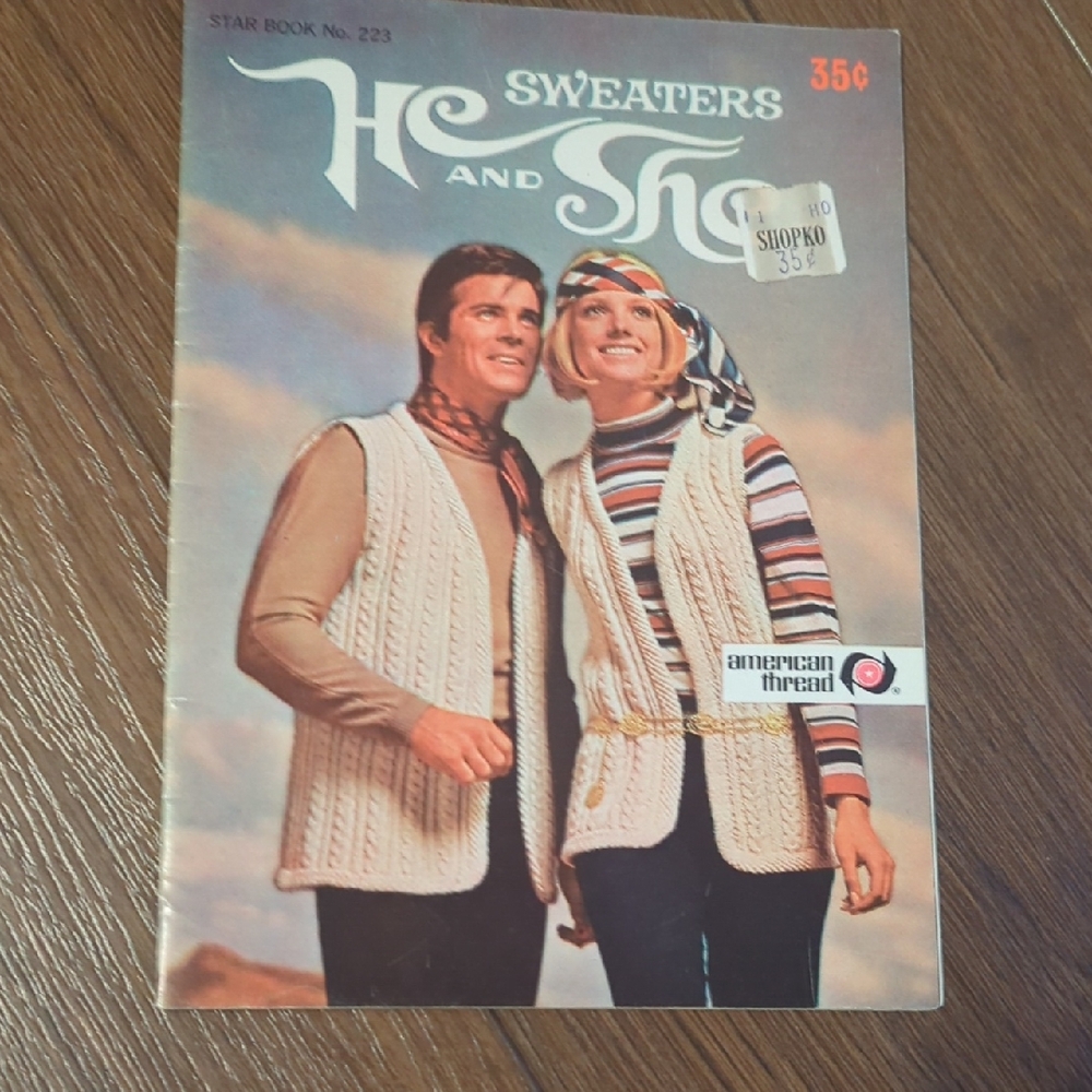 American Threads Cream and Red Sweater Pattern Booklet